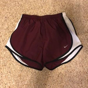 Burgundy Nike shorts